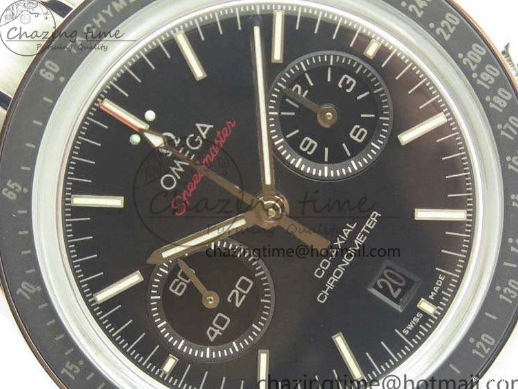0317 TechFriendly SpeedMaster MoonWatch SS OMF 1:1 Best Edition Black Red Dial On SS Bracelet A9300 V 8092